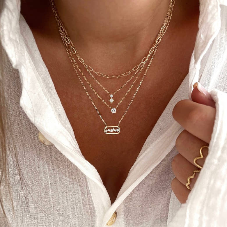 Collier "Dani" plaqué or, vue 5