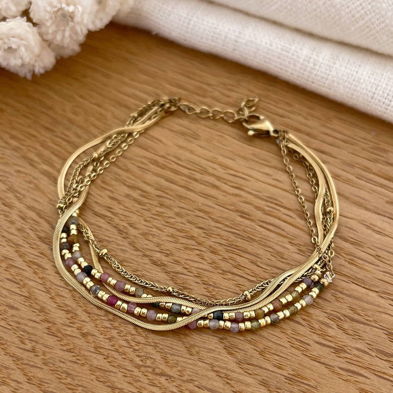 Bracelet "Milo" tourmaline acier, vue 2