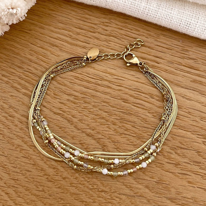 Bracelet "Milo" péridot acier, vue 2