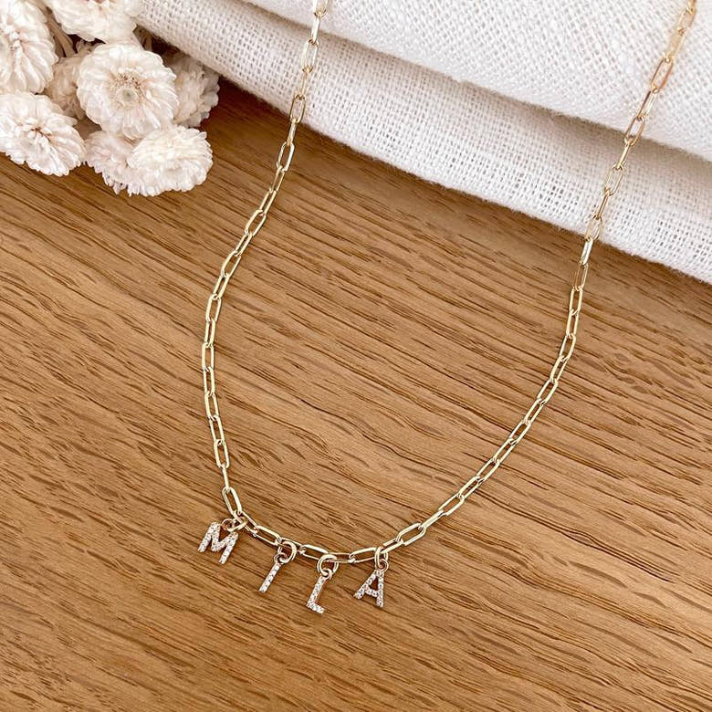 Collier "Eliott" plaqué or, vue 4