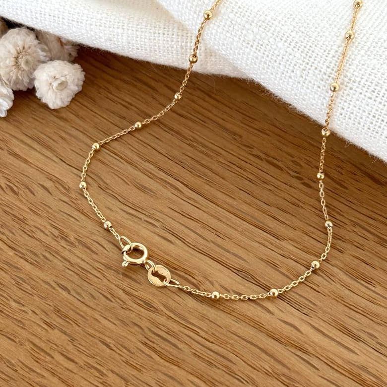 Collier "Luce" fleur plaqué or, vue 2