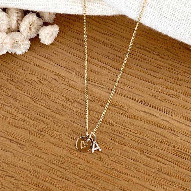 Collier "Alda" plaqué or, vue 2