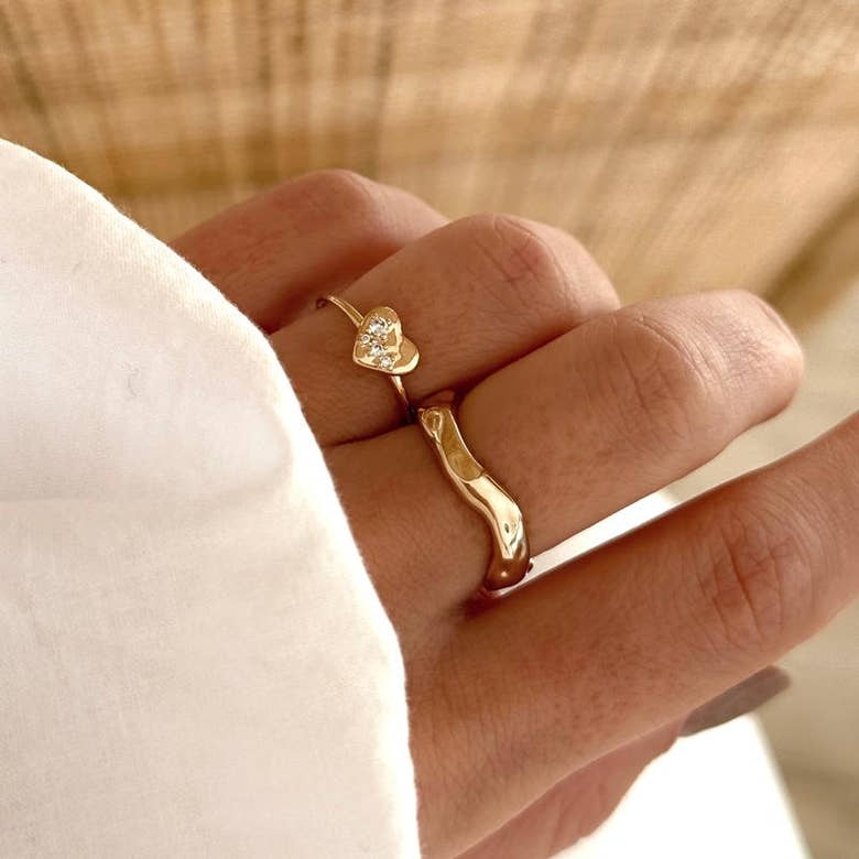 Bague "Faustine" plaqué or, vue 2