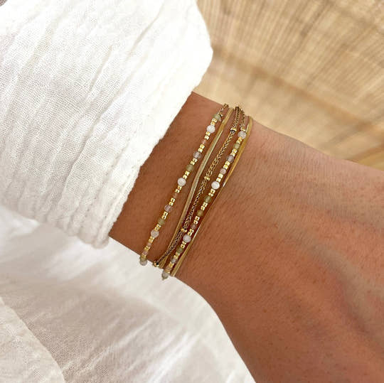 Bracelet "Milo" péridot acier