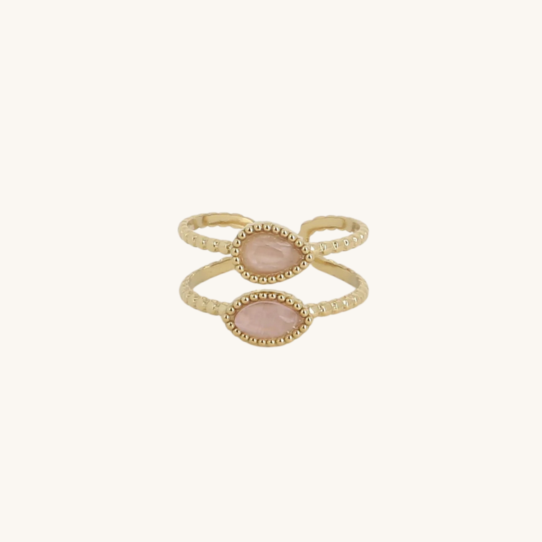 Bague "Neliora" rose acier, vue 3