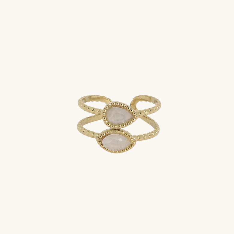 Bague "Neliora" blanc acier, vue 3