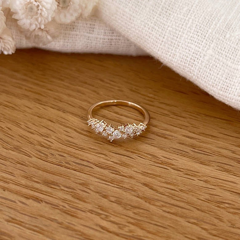 Bague "Garance" plaqué or, vue 2