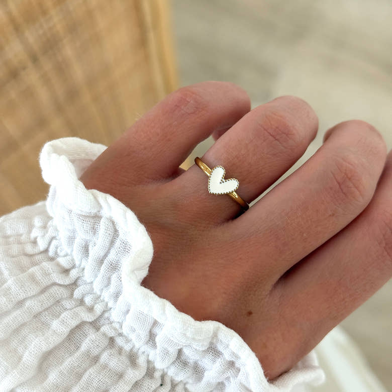 Bague "Louka" blanc acier, vue 2
