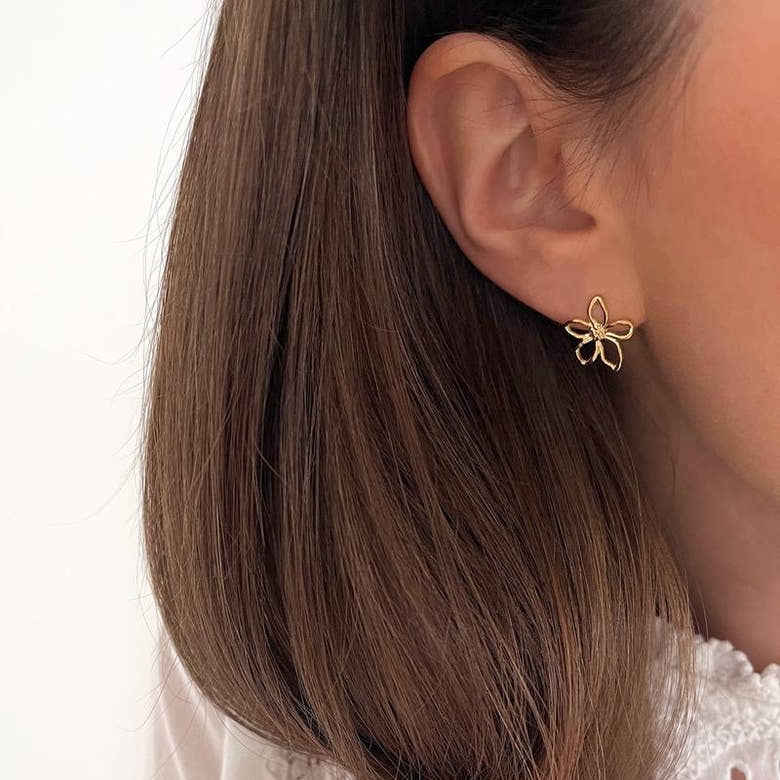 Boucles d'oreilles "Eline" acier, vue 2