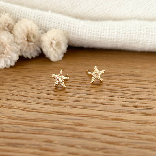 Boucles d'oreilles "Etoile de mer" plaqué or
