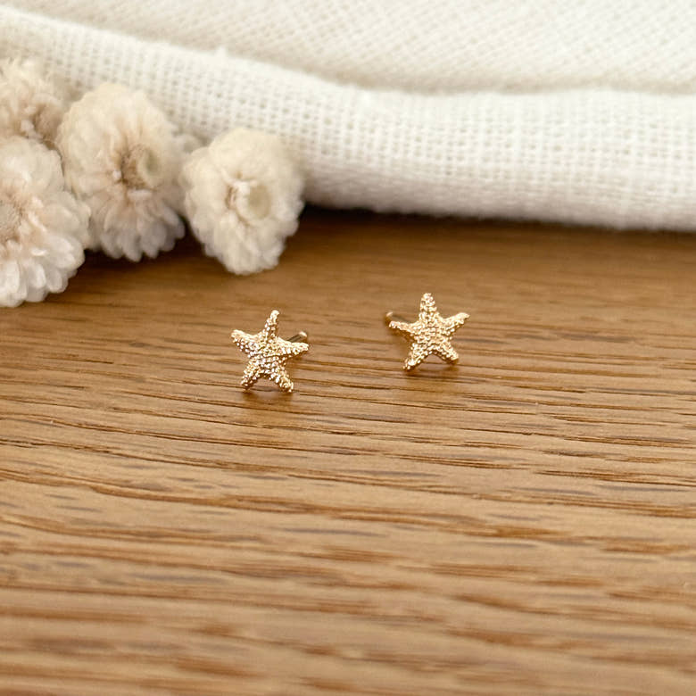 Boucles d'oreilles "Etoile de mer" plaqué or