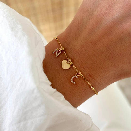 Bracelet "Luce" cœur plaqué or