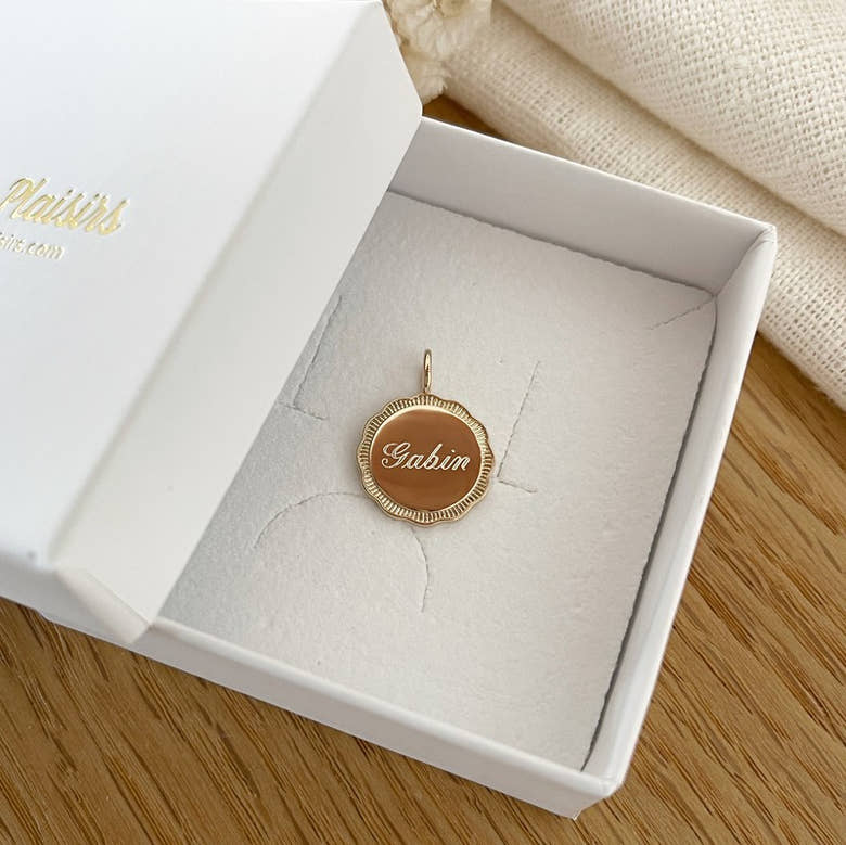 Pendentif "Anna" 1,5cm plaqué or, vue 3