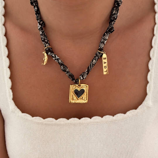 Collier foulard "Charline" acier