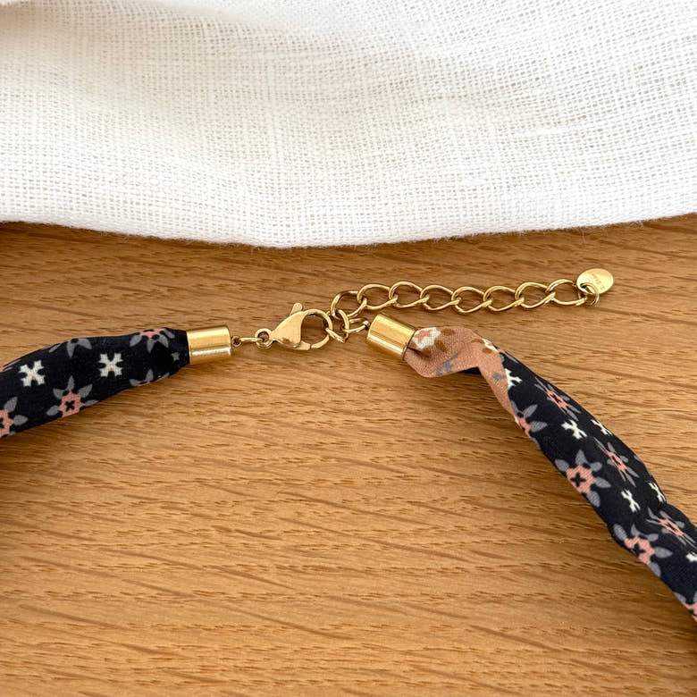 Collier foulard "Claire" acier, vue 4
