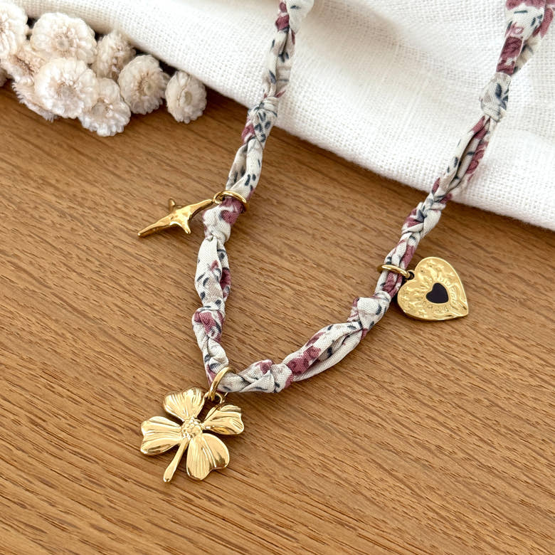 Collier foulard "Hana" acier, vue 4