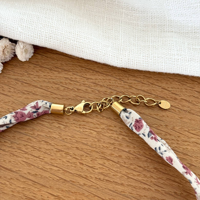 Collier foulard "Hana" acier, vue 3
