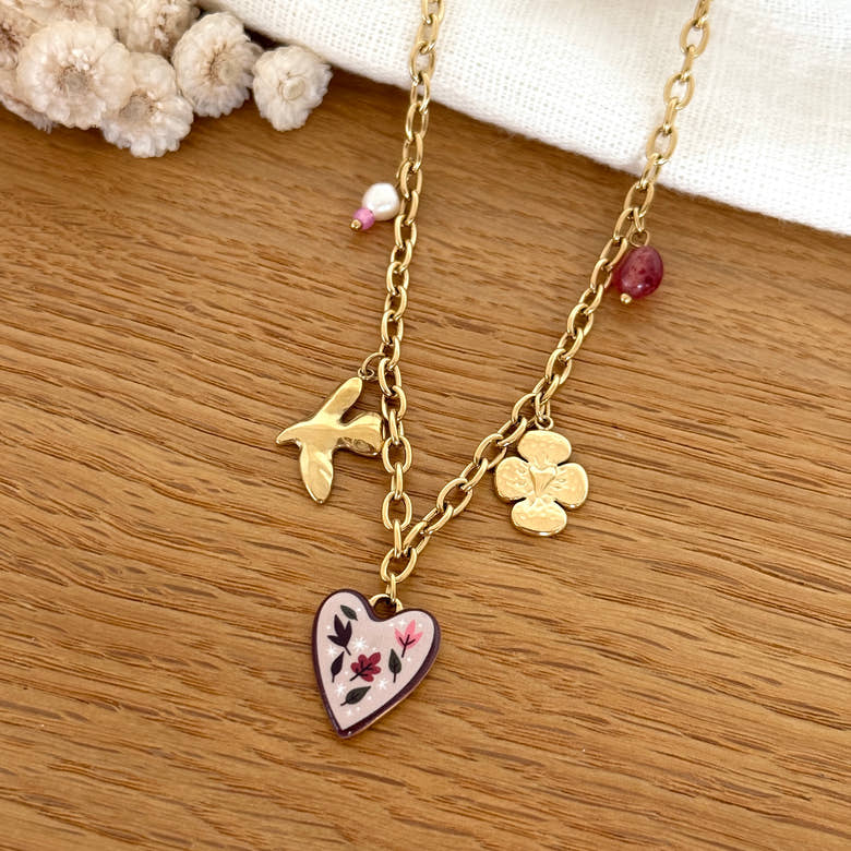Collier "Lison" acier, vue 2
