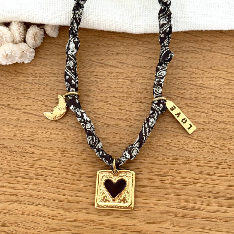Collier foulard "Charline" acier, vue 4