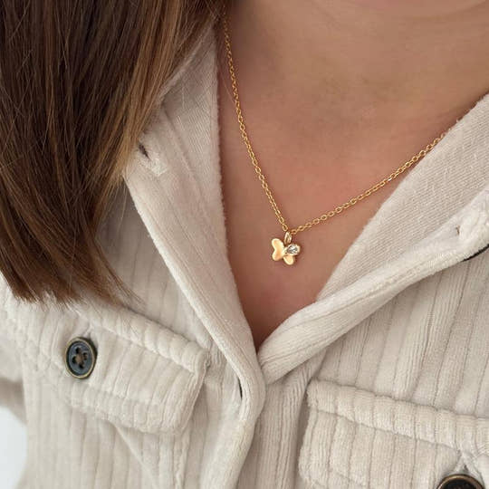 Collier "Papillon" enfant plaqué or
