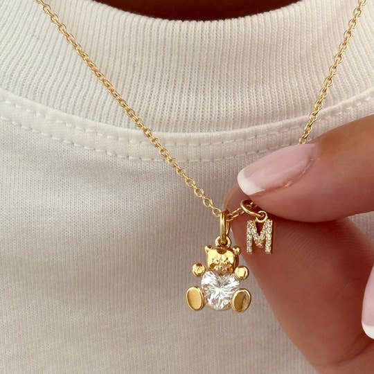 Collier "Ourson initial" plaqué or