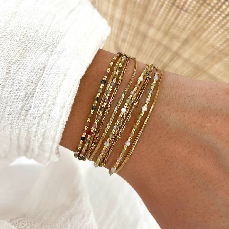 Bracelet "Milo" péridot acier, vue 3