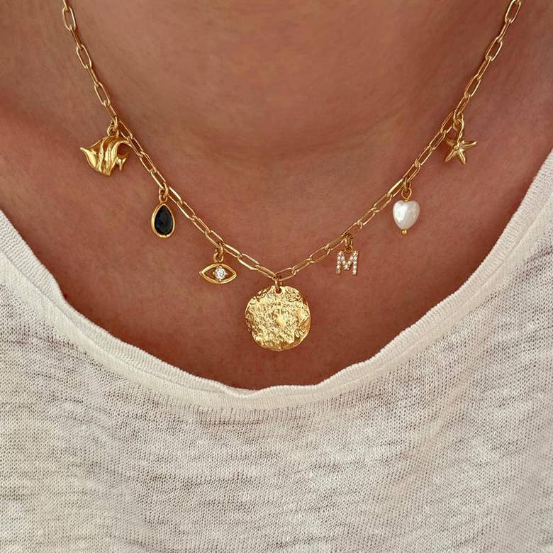 Collier charms personnalisable plaqué or, vue 7