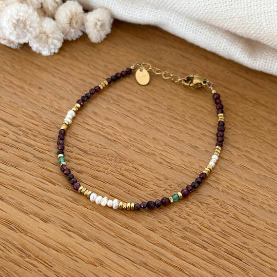 Bracelet "Dalia" agate acier