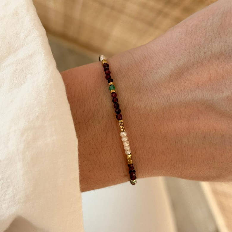 Bracelet "Dalia" agate acier, vue 2