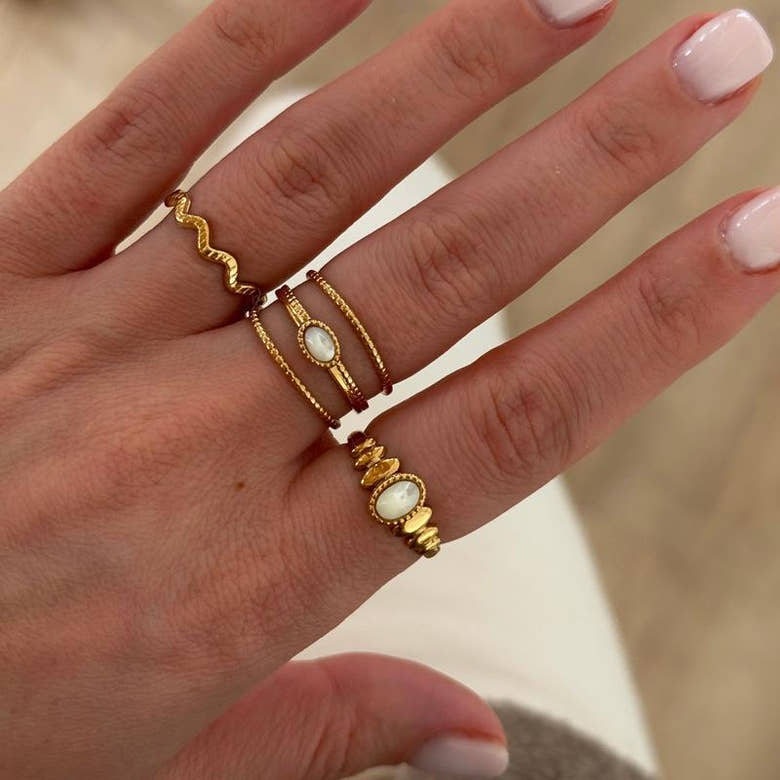 Bague "Aria" Nacre acier, vue 2