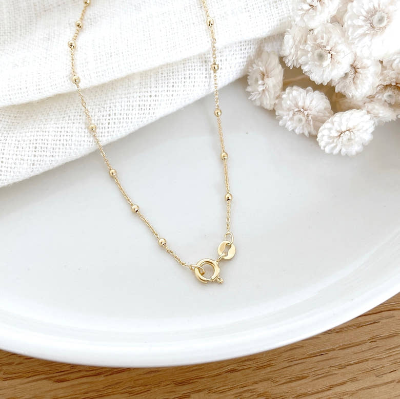 Collier "Initial" plaqué or, vue 5