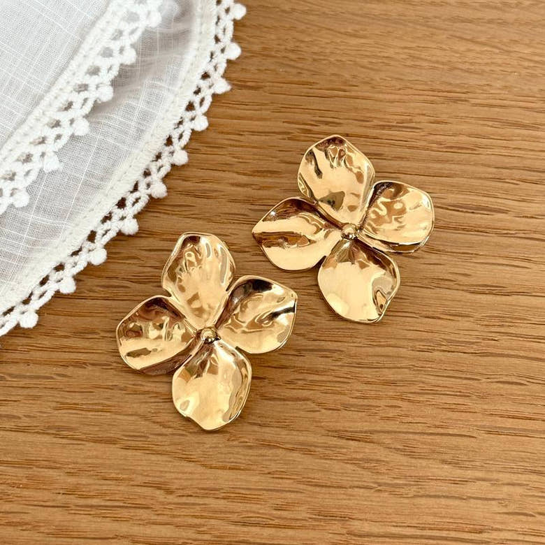 Boucles d'oreilles "Flore" acier, vue 2