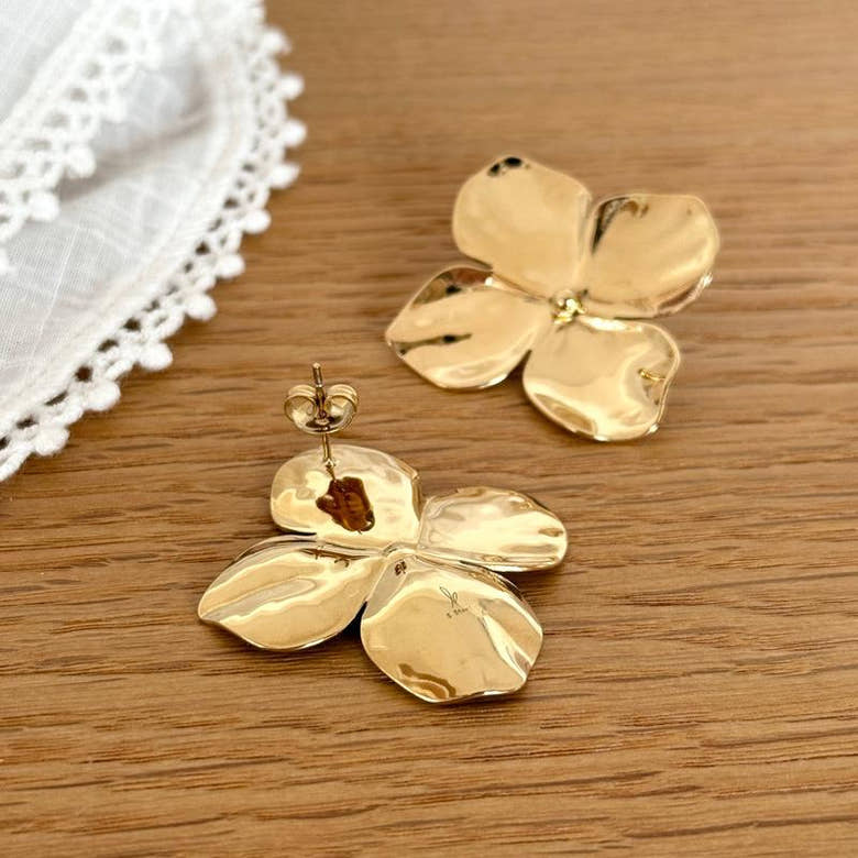 Boucles d'oreilles "Flore" acier, vue 3