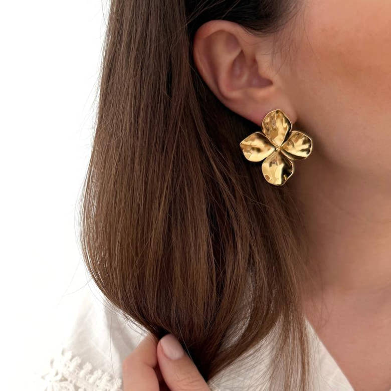Boucles d'oreilles "Flore" acier