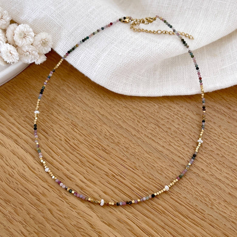 Collier "Wallis" tourmaline acier, vue 2