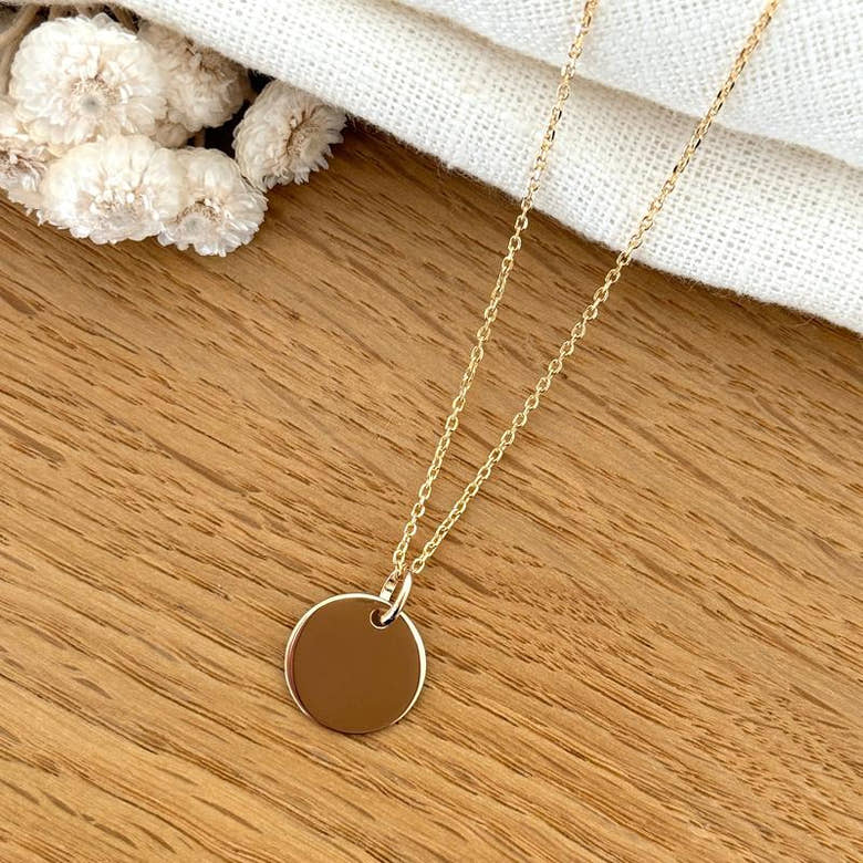 Collier "Médaille" 1,5cm plaqué or, vue 2