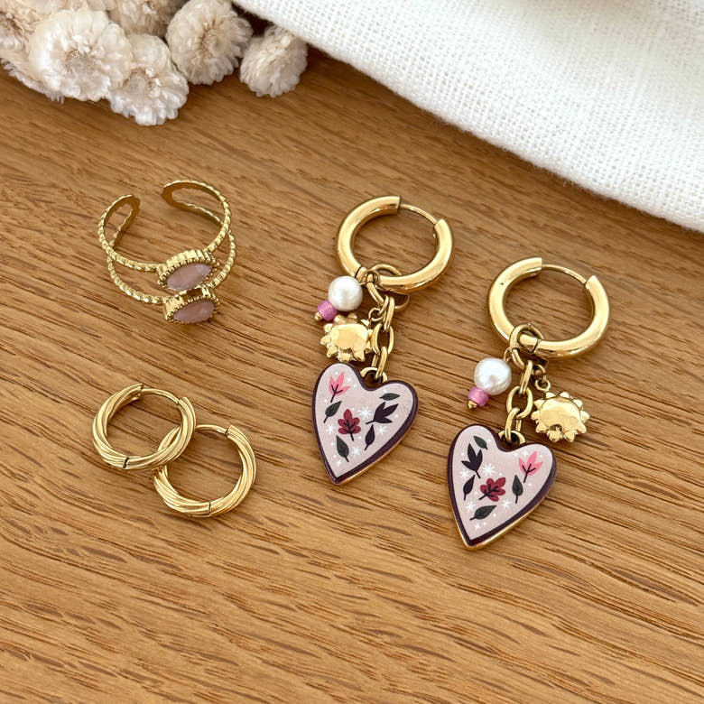 Bague "Neliora" rose acier, vue 4