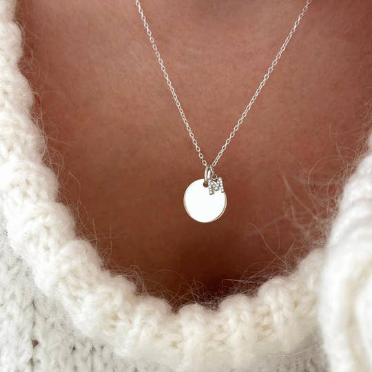 Collier "Médaille initial" argent