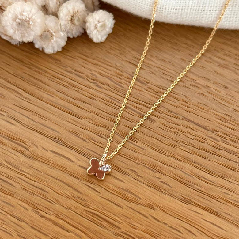 Collier "Papillon" enfant plaqué or, vue 2