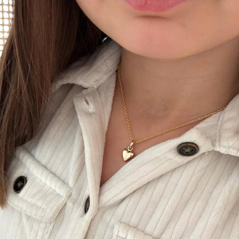 Collier "Cœur" enfant plaqué or, vue 3