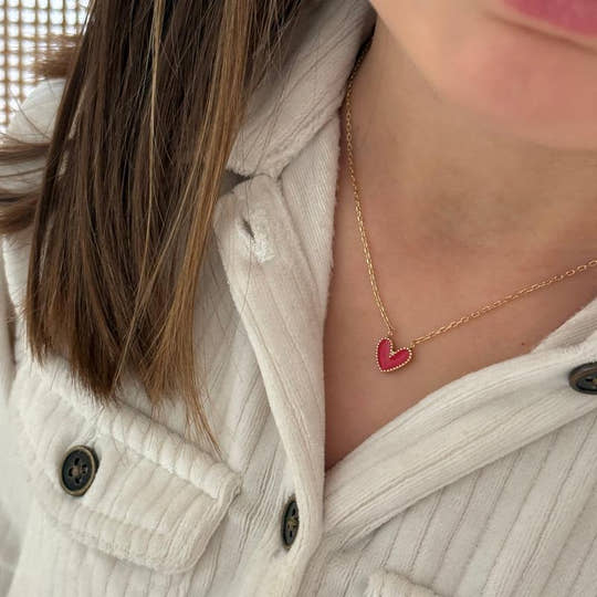 Collier "Louka" enfant rouge acier