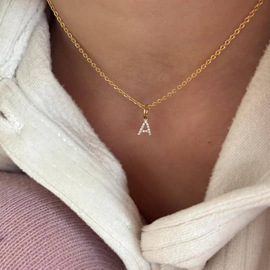 Collier "Lettre" enfant plaqué or