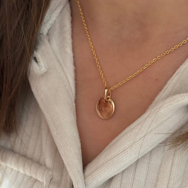 Collier "Mini médaillon" enfant plaqué or, vue 3