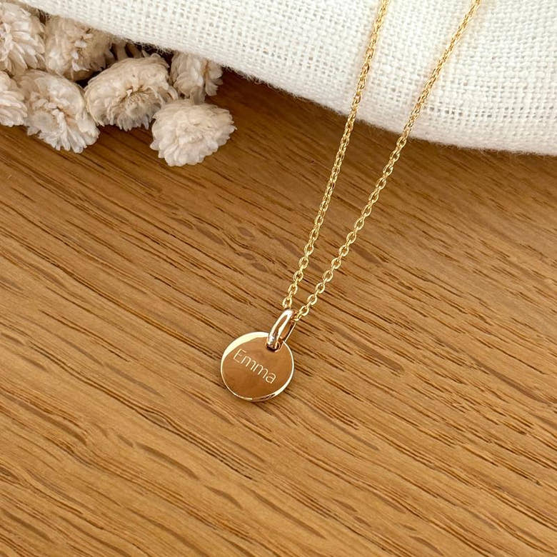 Collier "Mini médaillon" enfant plaqué or, vue 4