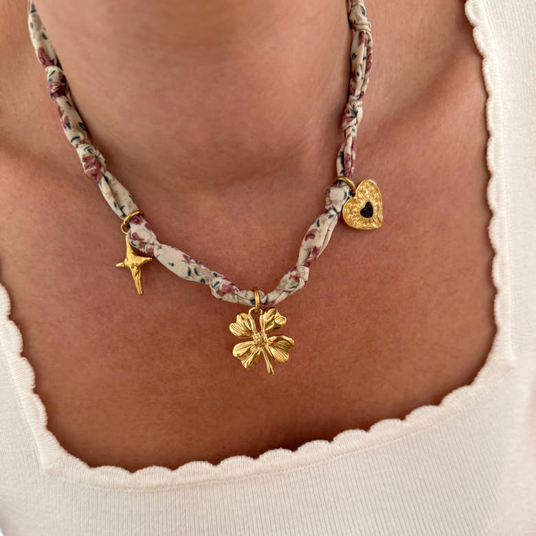 Collier foulard "Hana" acier, vue 2