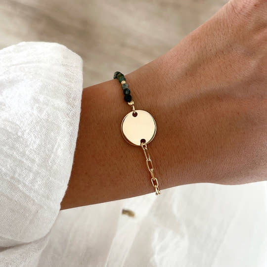 Bracelet "Talia" Agate mousse plaqué or