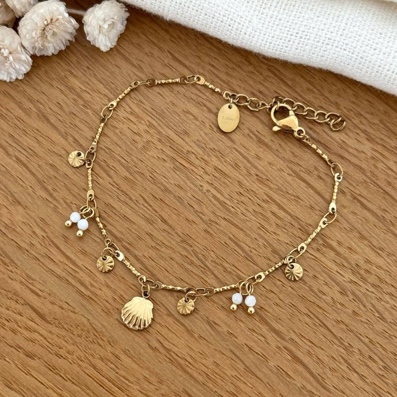 Bracelet "Coquillage" blanc acier, vue 2