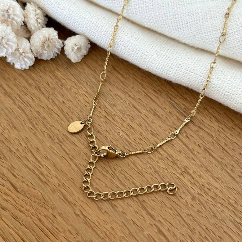 Collier "Tortue" vert acier, vue 3