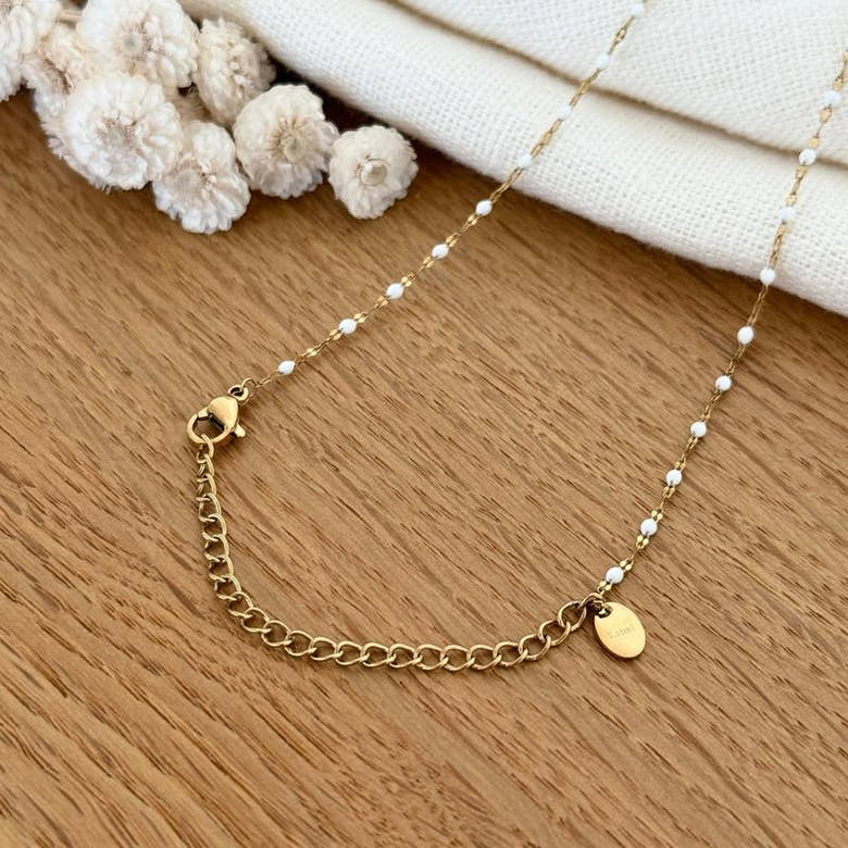 Collier "Coeur" acier blanc, vue 3