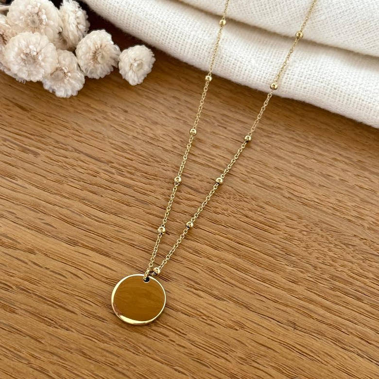 Collier "Médaillon" acier, vue 2